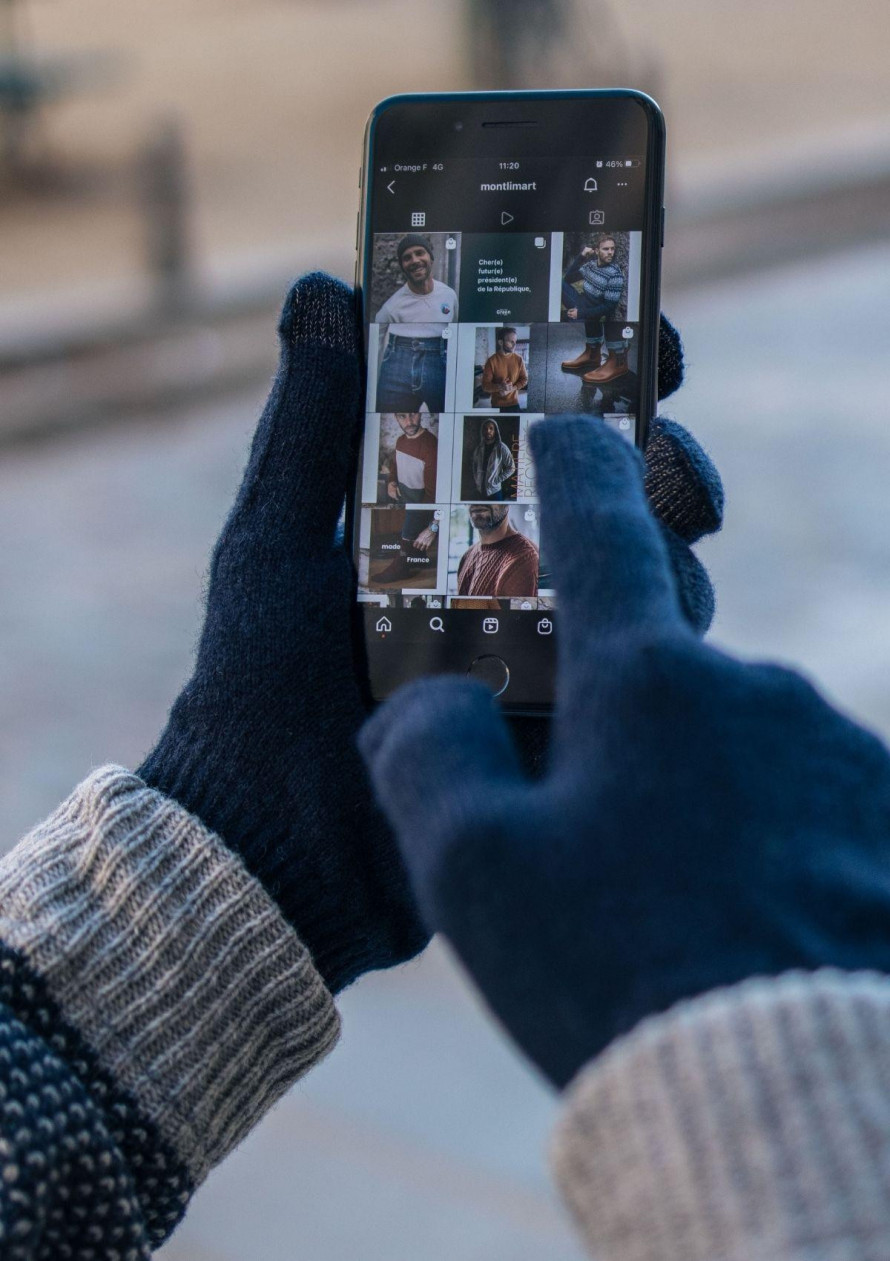 Coffret bonnet et gants bleus