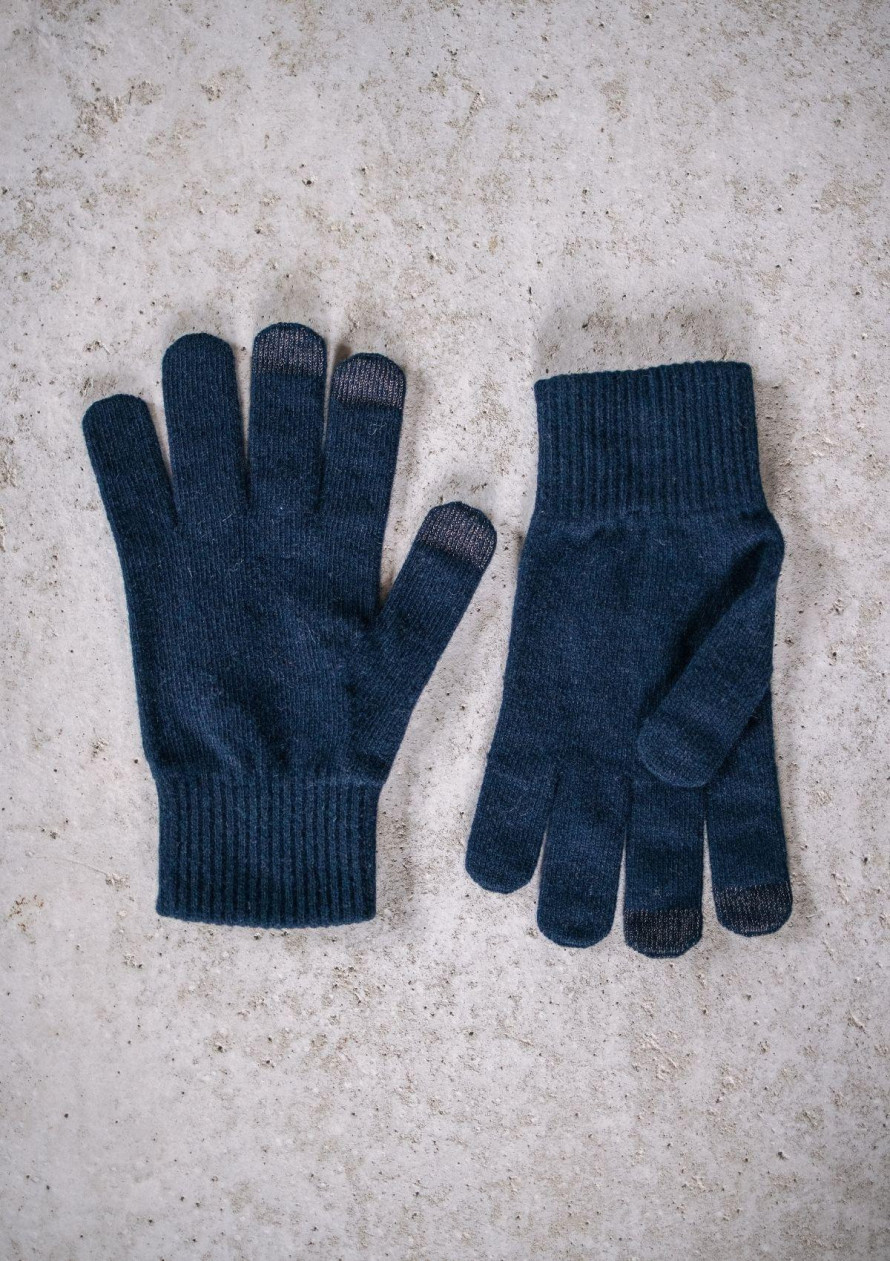 Gants tactiles homme marine