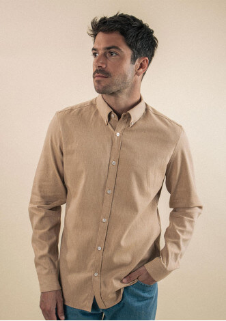 23ah-chemise-homme-centre-ville-chevrons-ocre-coton-1