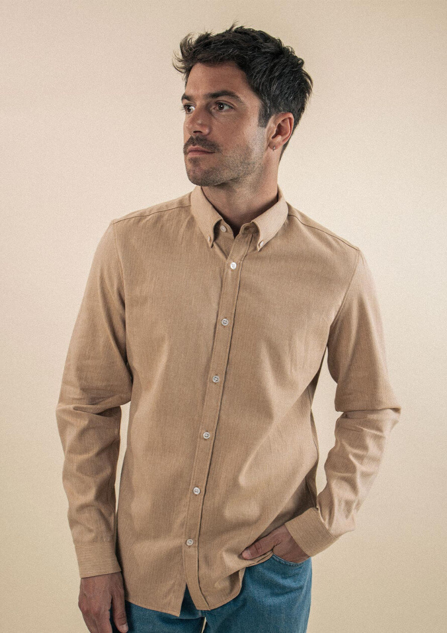23ah-chemise-homme-centre-ville-chevrons-ocre-coton-1