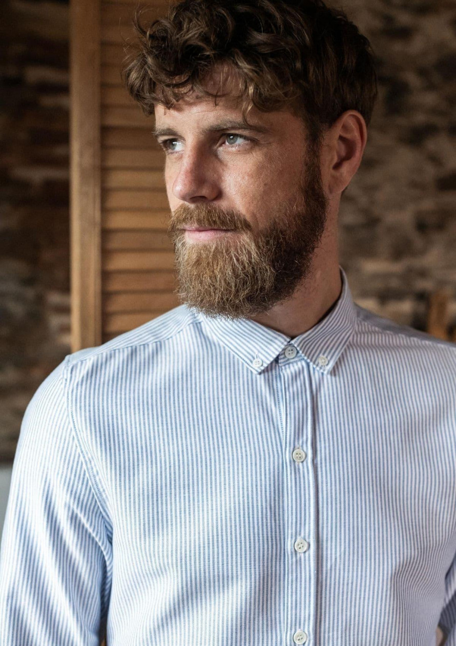 chemise-homme-centre-bourg-bleu-rayures-coton-certifié
