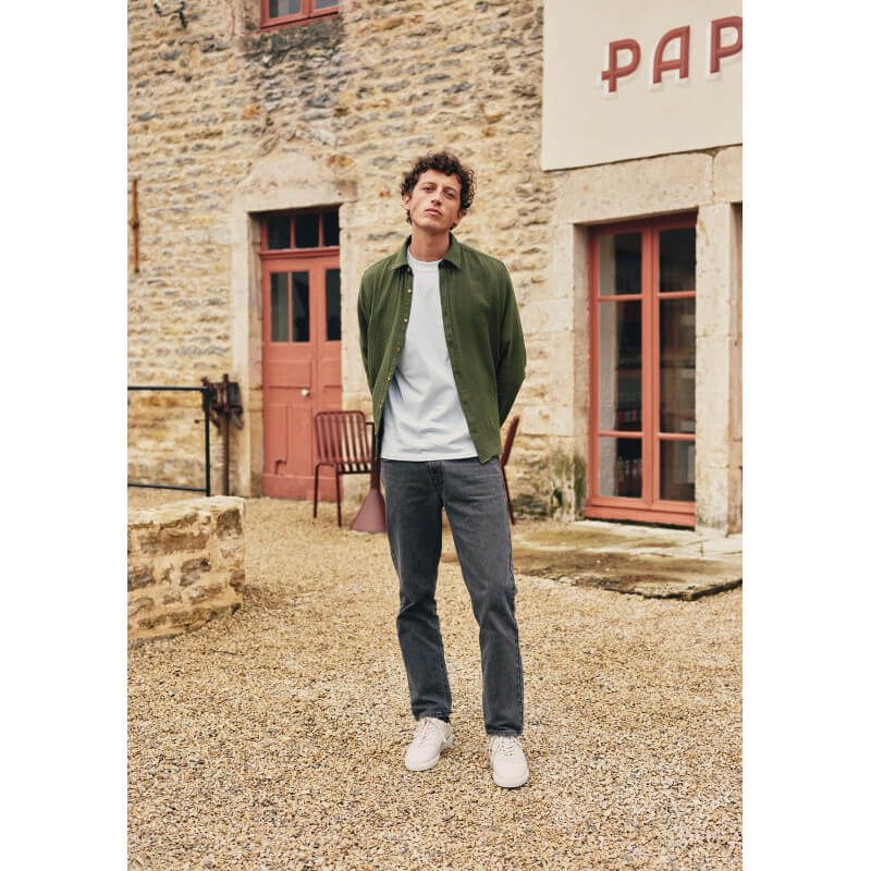 chemise-homme-gabriel-vert-gaufre-coton-collection-printemps-ete-2026-2