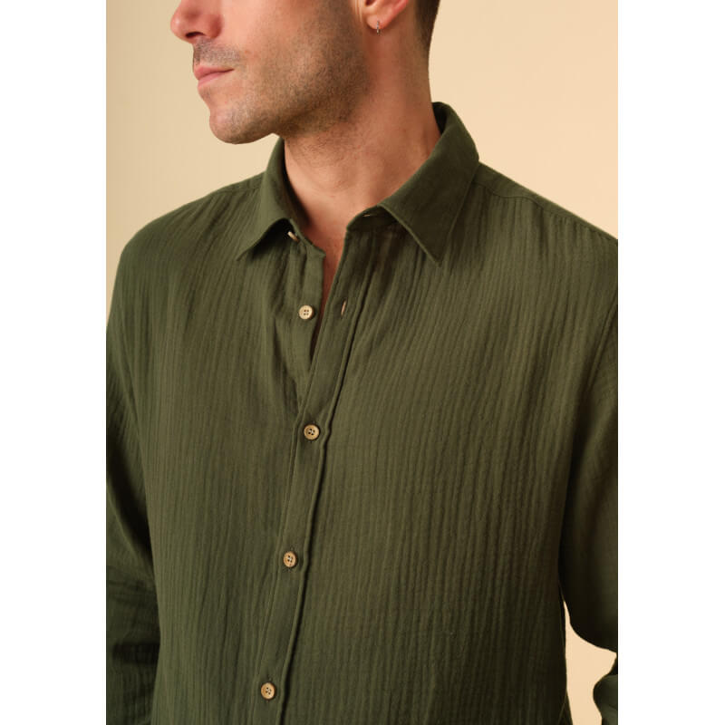 chemise-homme-gabriel-vert-gaufre-coton-collection-printemps-ete-2026-3