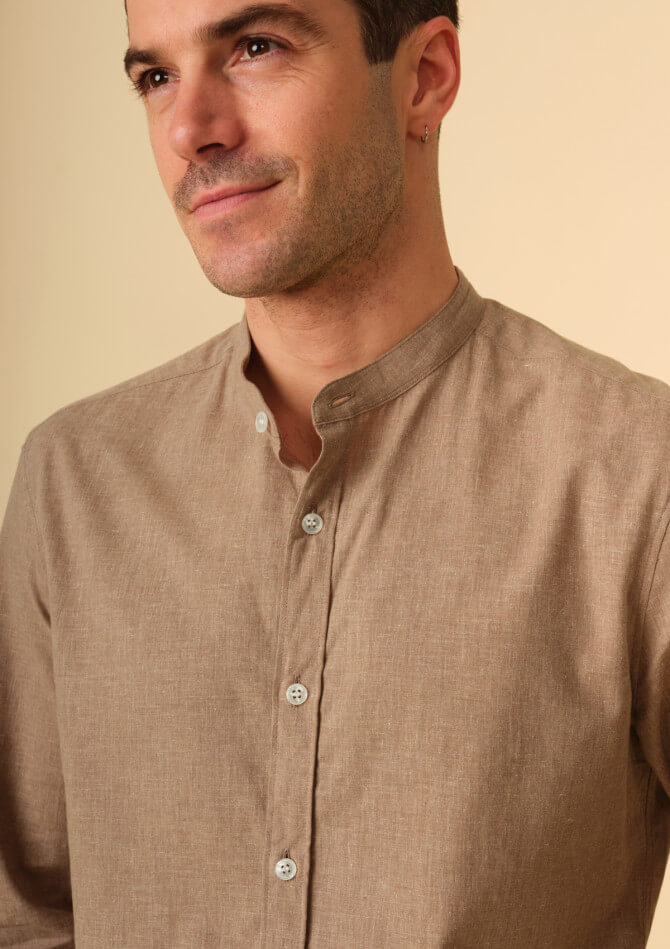 chemise-homme-maolin-marron-coton-collection-printemps-ete-2026-1