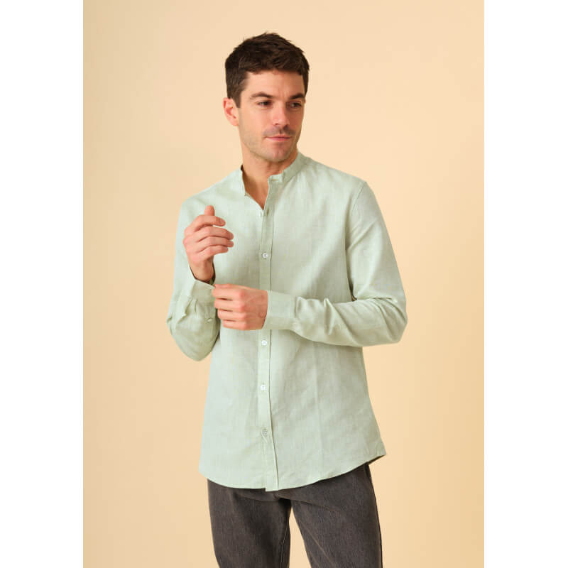 chemise-homme-maolin-vert-coton-collection-printemps-ete-2023-1