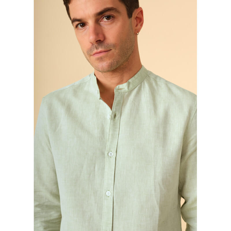 chemise-homme-maolin-vert-coton-collection-printemps-ete-2023-2