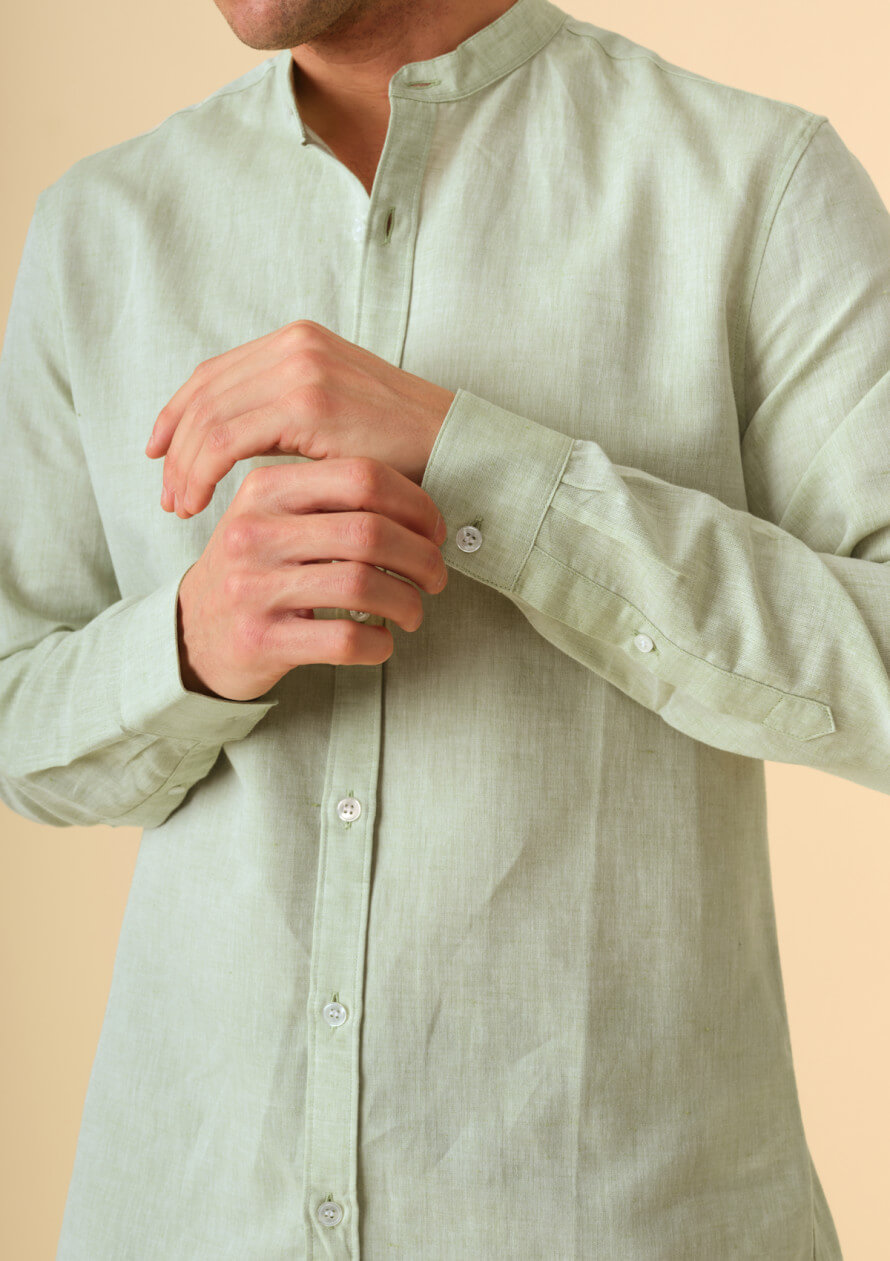 chemise-homme-maolin-vert-coton-collection-printemps-ete-2023-4