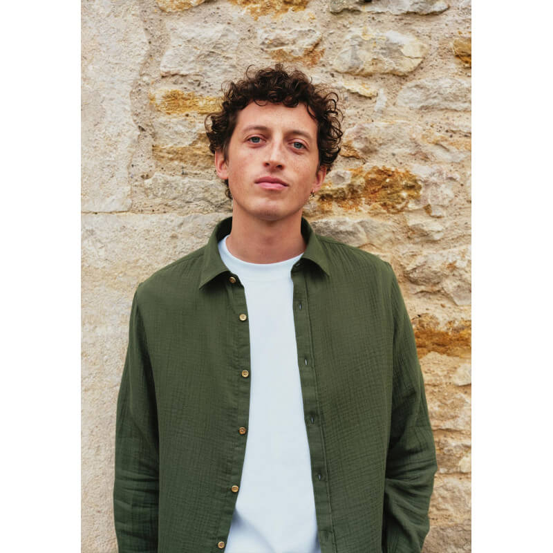 chemise-homme-gabriel-vert-gaufre-coton-collection-printemps-ete-2026-3