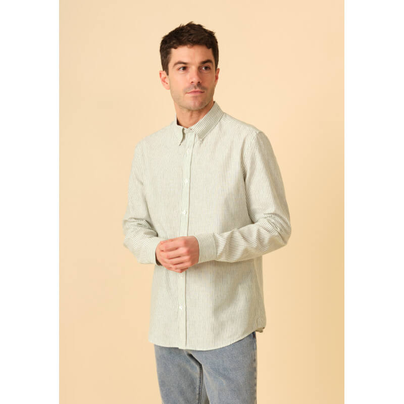 chemise-homme-centre-lin-vert-rayures-coton-collection-printemps-ete-2024-2