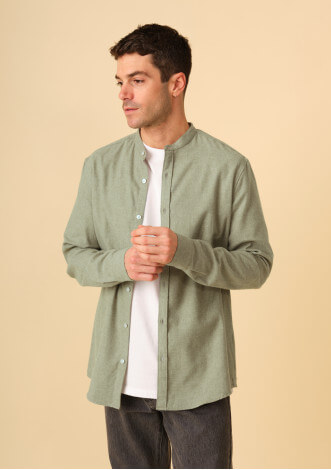 chemise-homme-montlimart-vert-chine-coton-collection-automne-hiver-2024-2