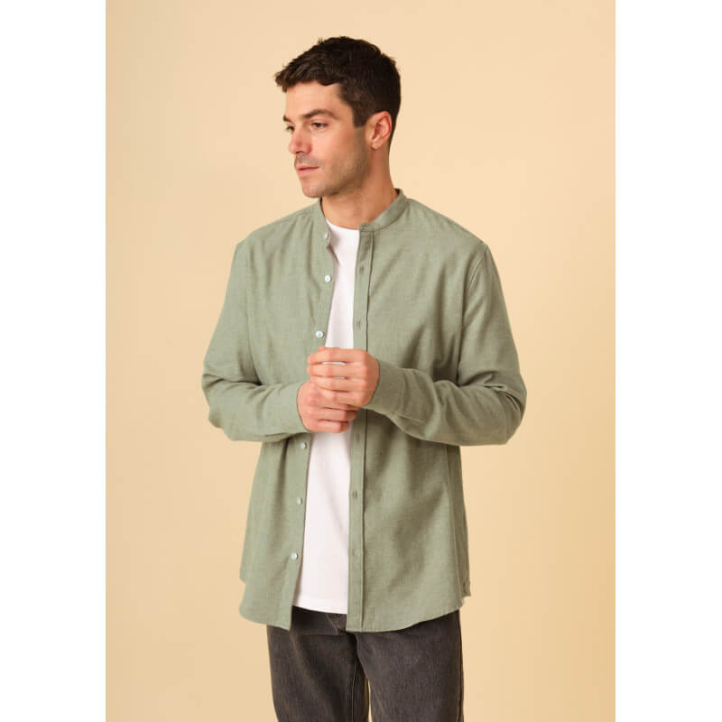 chemise-homme-montlimart-vert-chine-coton-collection-automne-hiver-2024-2