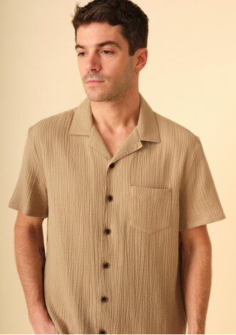 chemise-homme-pola-marron-gaufre-coton-collection-printemps-ete-2025-4
