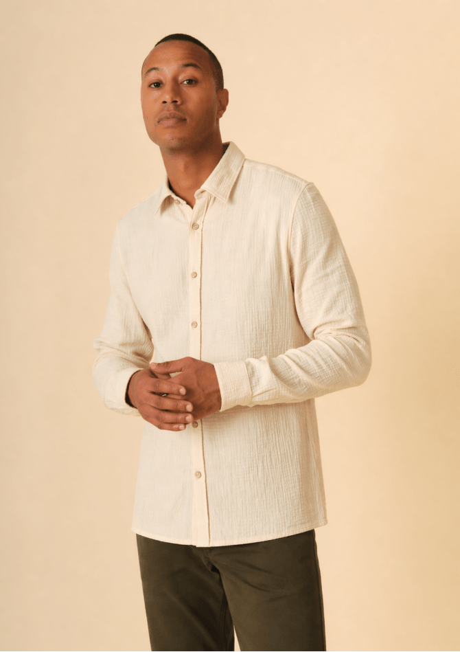 chemise-homme-gabriel-ecru-gaufre-coton-collection-printemps-ete-2026-1