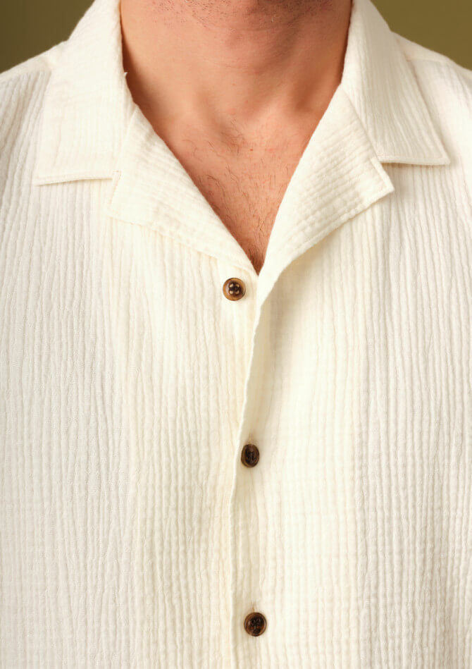 chemise-homme-havane-ecru-gaufre-coton-collection-printemps-ete-2025-1