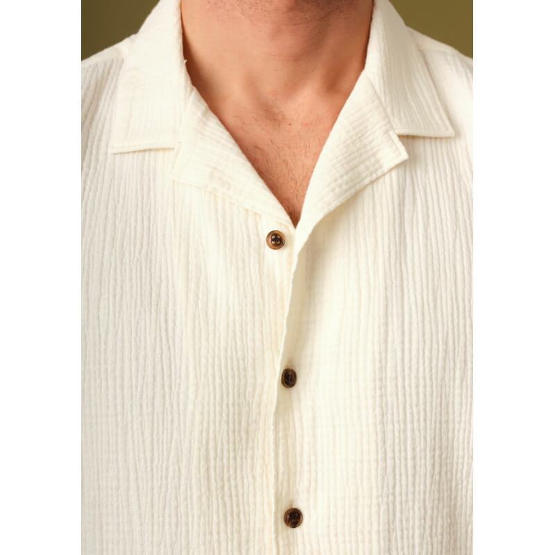 chemise-homme-havane-ecru-gaufre-coton-collection-printemps-ete-2025-1