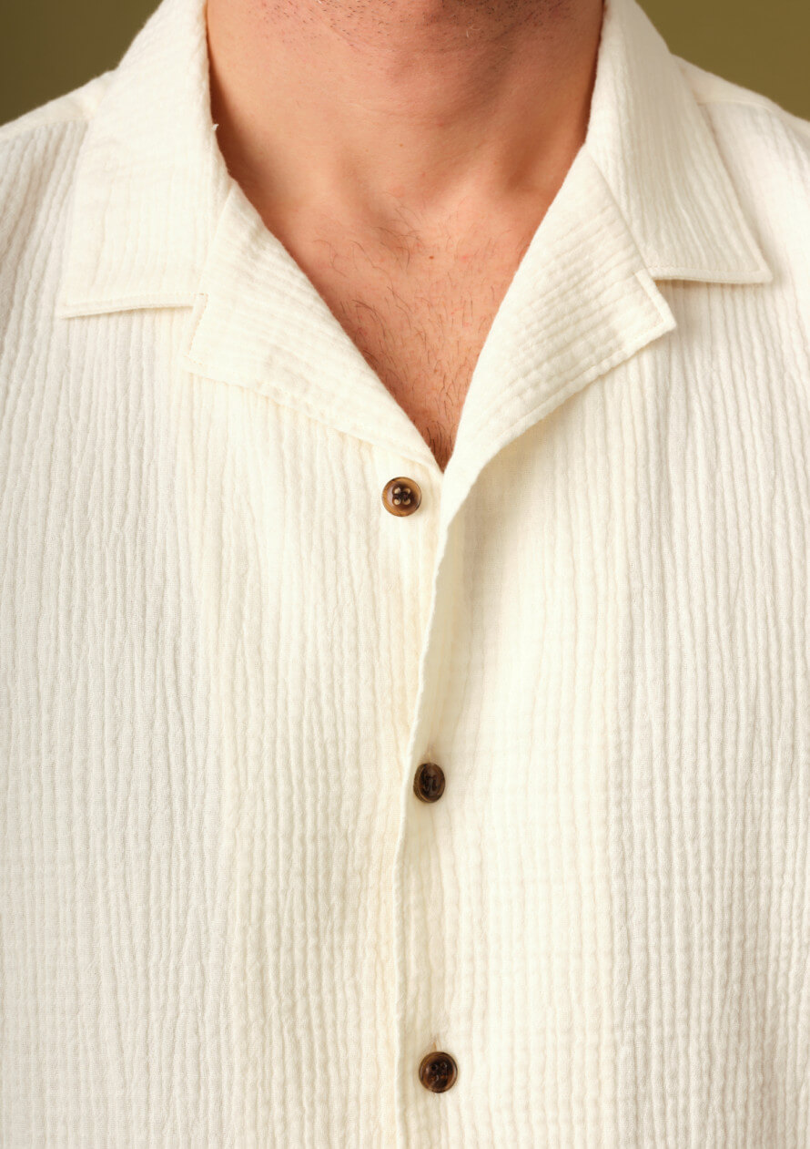 chemise-homme-havane-ecru-gaufre-coton-collection-printemps-ete-2025-1
