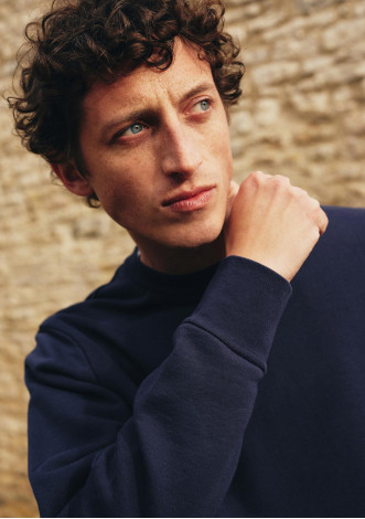 Sweat Marine Homme GRAVURE - 100% Coton - Montlimart
