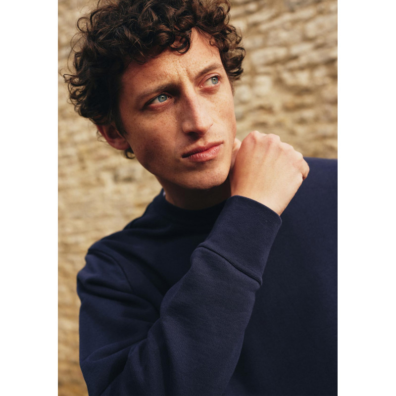 Sweat Marine Homme GRAVURE - 100% Coton - Montlimart