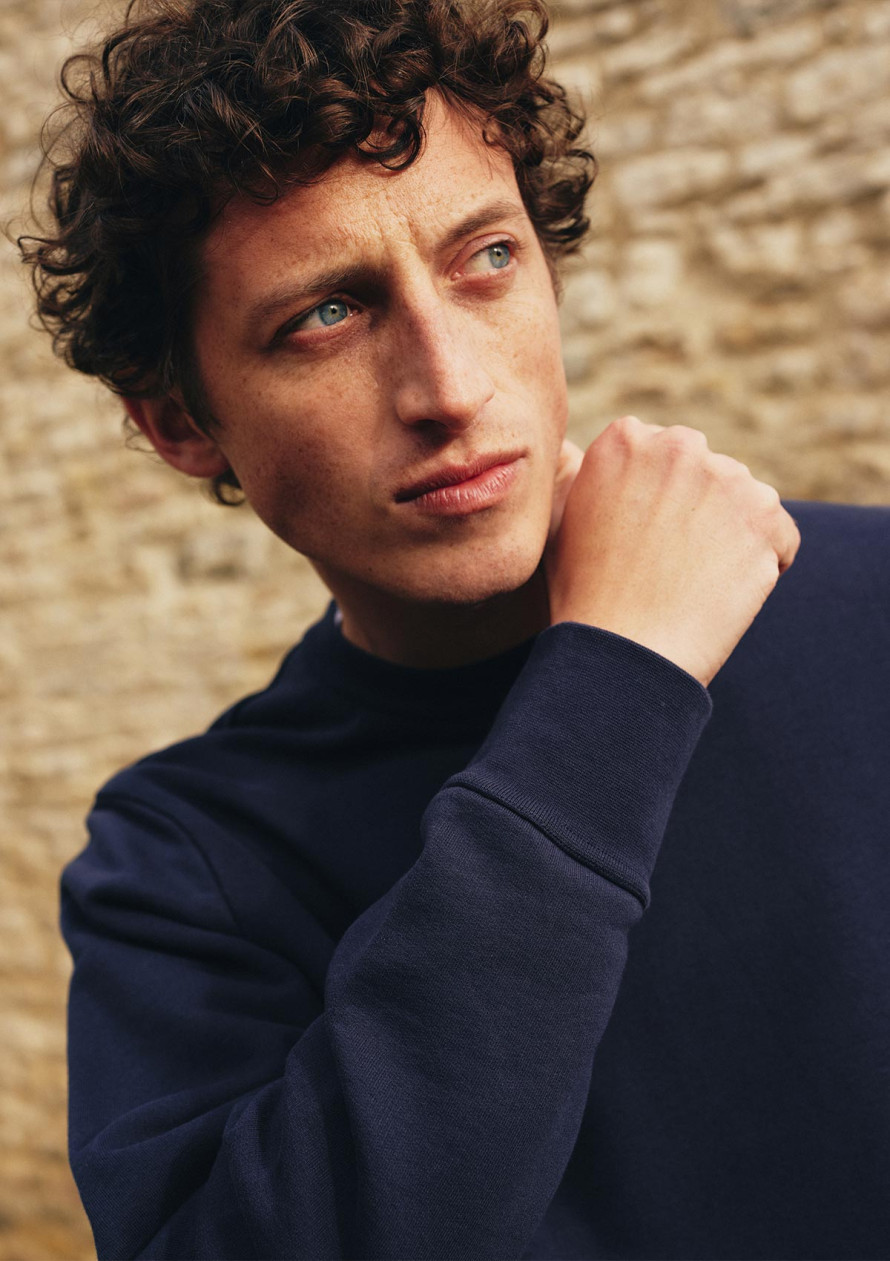 Sweat Marine Homme GRAVURE - 100% Coton - Montlimart