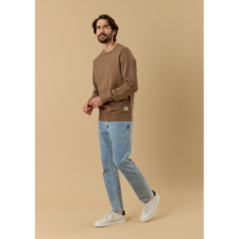 sweat-homme-gravure-marron-coton-biologique-collection-automne-hiver-2026-2