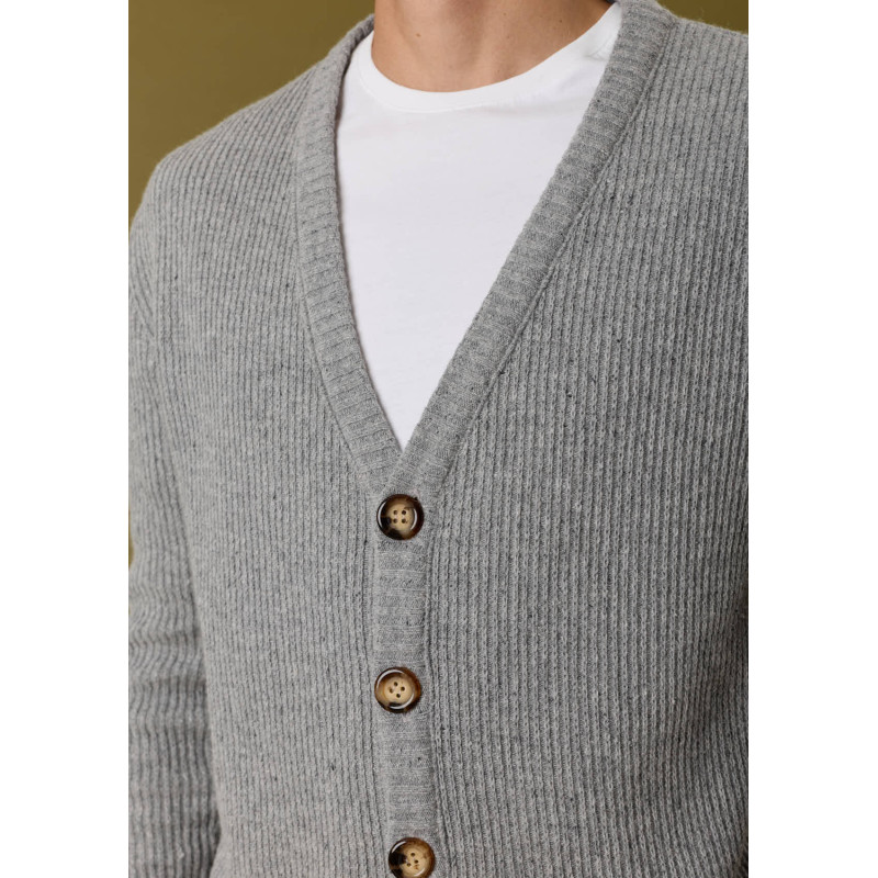 Gilet Gris Clair Homme NOSTALGIE- Made In France - Montlimart