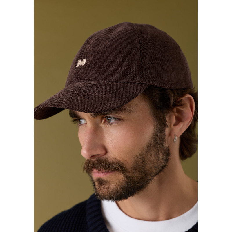 casquette-homme-indigo-marron-velours-coteles-collection-automne-hiver-2026-1
