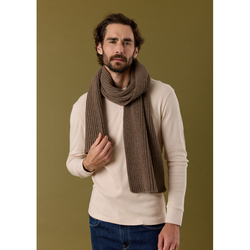 echarpe-homme-chanterelle-marron-laine-collection-automne-hiver-2026-2