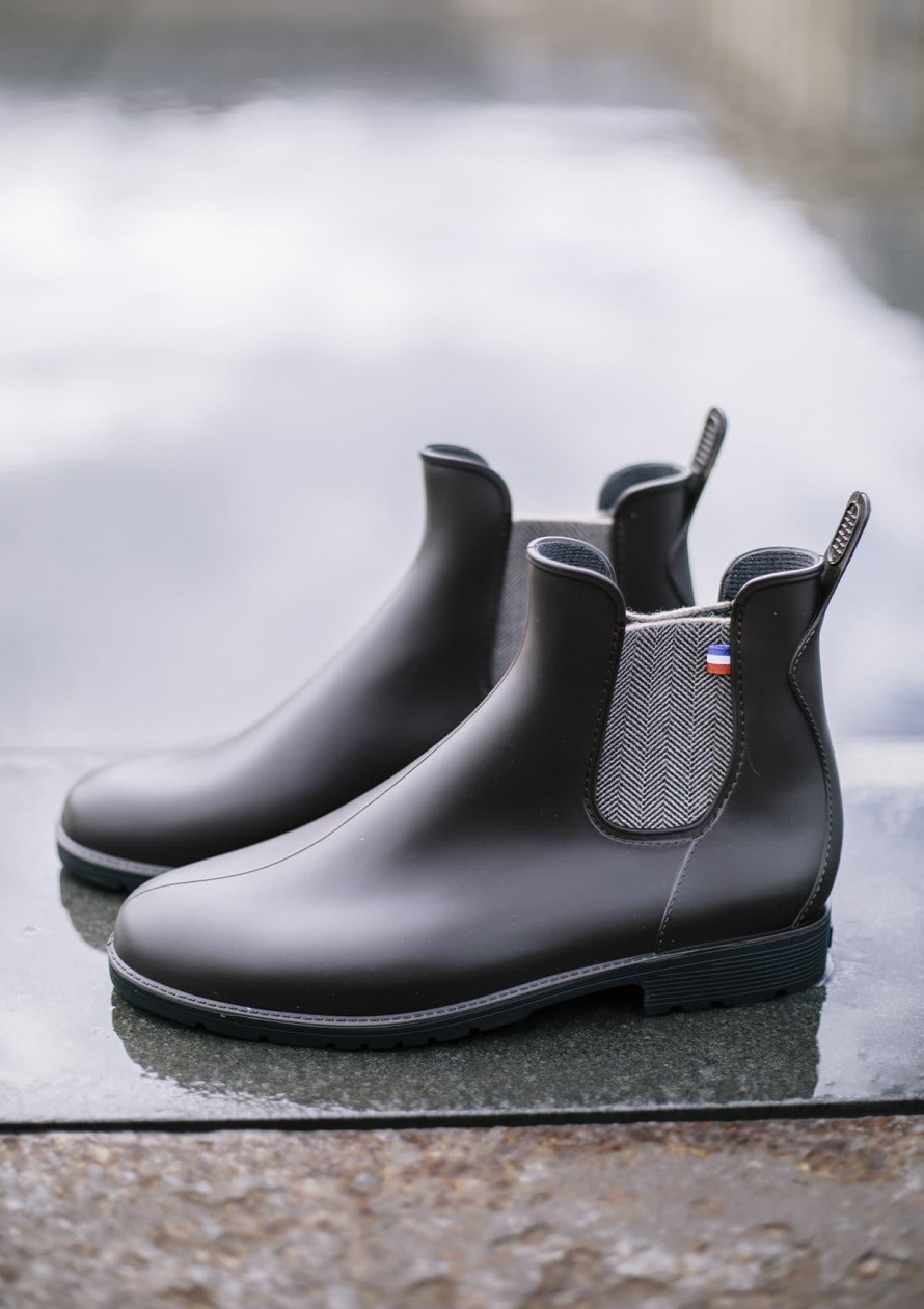 Boots homme MONTPLUIE marron made in France en matière recyclable - Montlimart