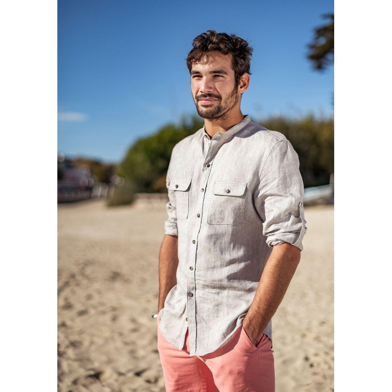 Chemise homme Aventure Naturel rayures coton 1 Chemise homme Aventure Naturel rayures coton 1