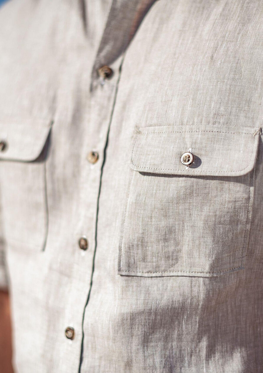 Chemise homme Aventure Naturel rayures coton 4