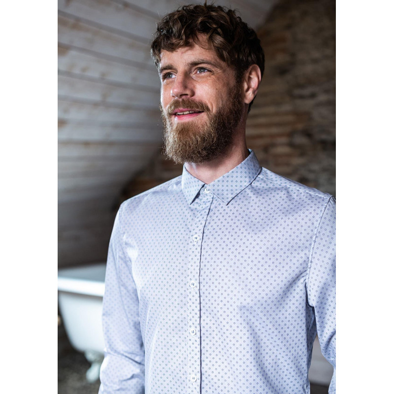 CHEMISE CHEF LIEU GRIS MICRO MOTIFS