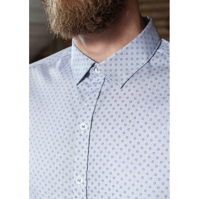 CHEMISE CHEF LIEU GRIS MICRO MOTIFS