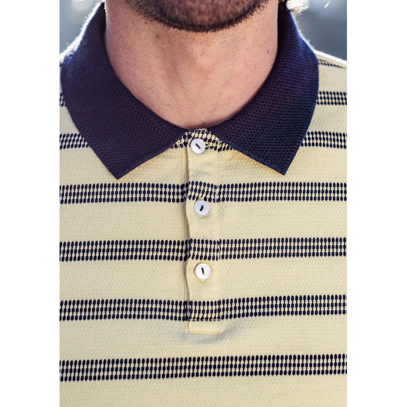 Polo homme Dimanche Jaune coton col tricot 4 Polo homme Dimanche Jaune coton col tricot 4