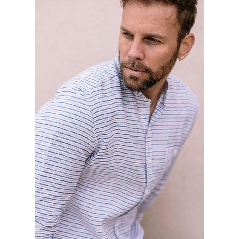 19pe-chemise-homme-montlilin-naturel-rayures-lin-col-mao_2 19pe-chemise-homme-montlilin-naturel-rayures-lin-col-mao_2