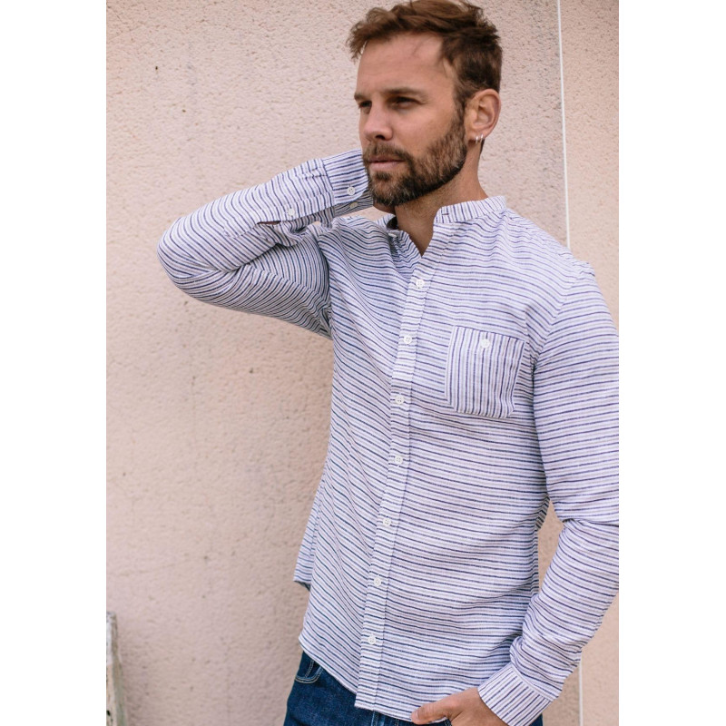 19pe-chemise-homme-montlilin-naturel-rayures-lin-col-mao_4 19pe-chemise-homme-montlilin-naturel-rayures-lin-col-mao_4