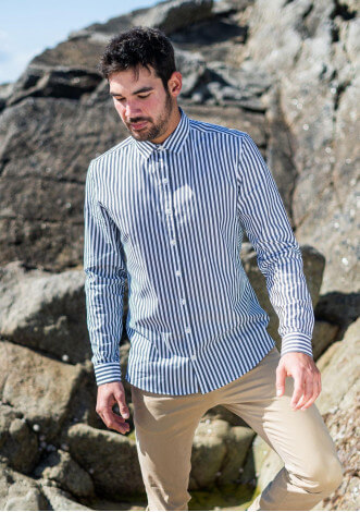 19ah-chemise-homme-chef lieu-raye-noir-et-blanc-col-classique-4