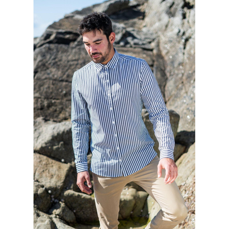 19ah-chemise-homme-chef lieu-raye-noir-et-blanc-col-classique-4 19ah-chemise-homme-chef lieu-raye-noir-et-blanc-col-classique-4