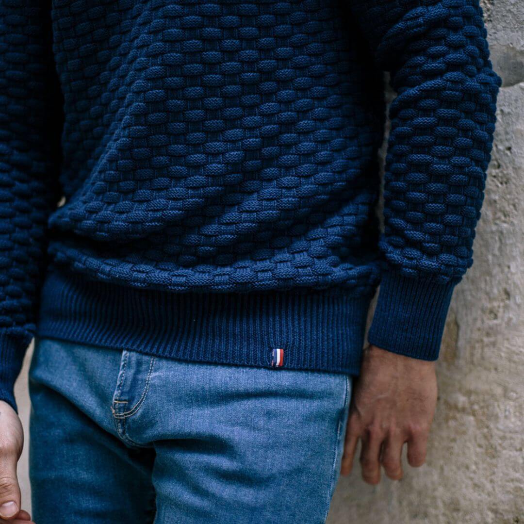 pull fabriqué en france homme marine