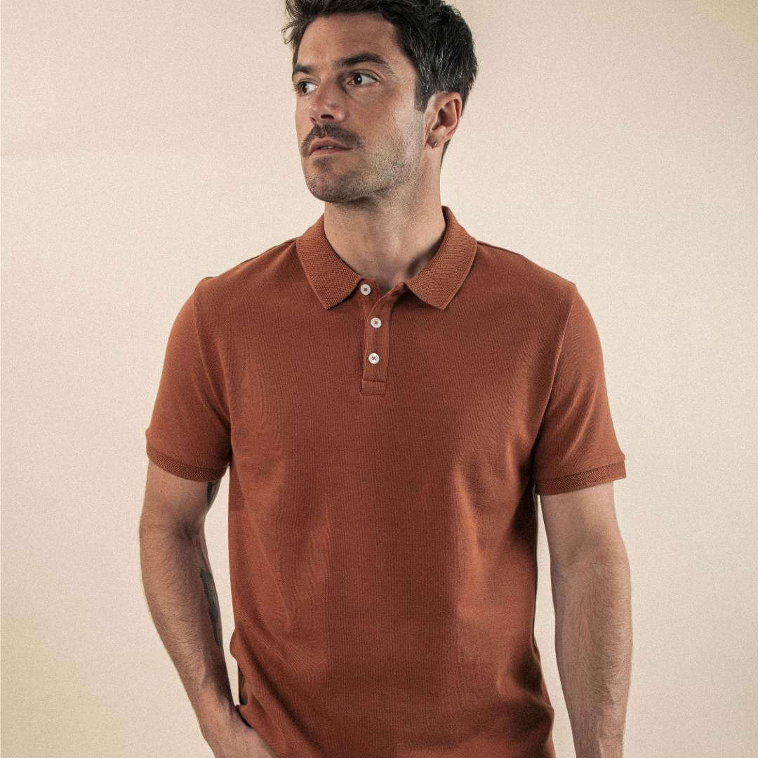 polo terracotta homme