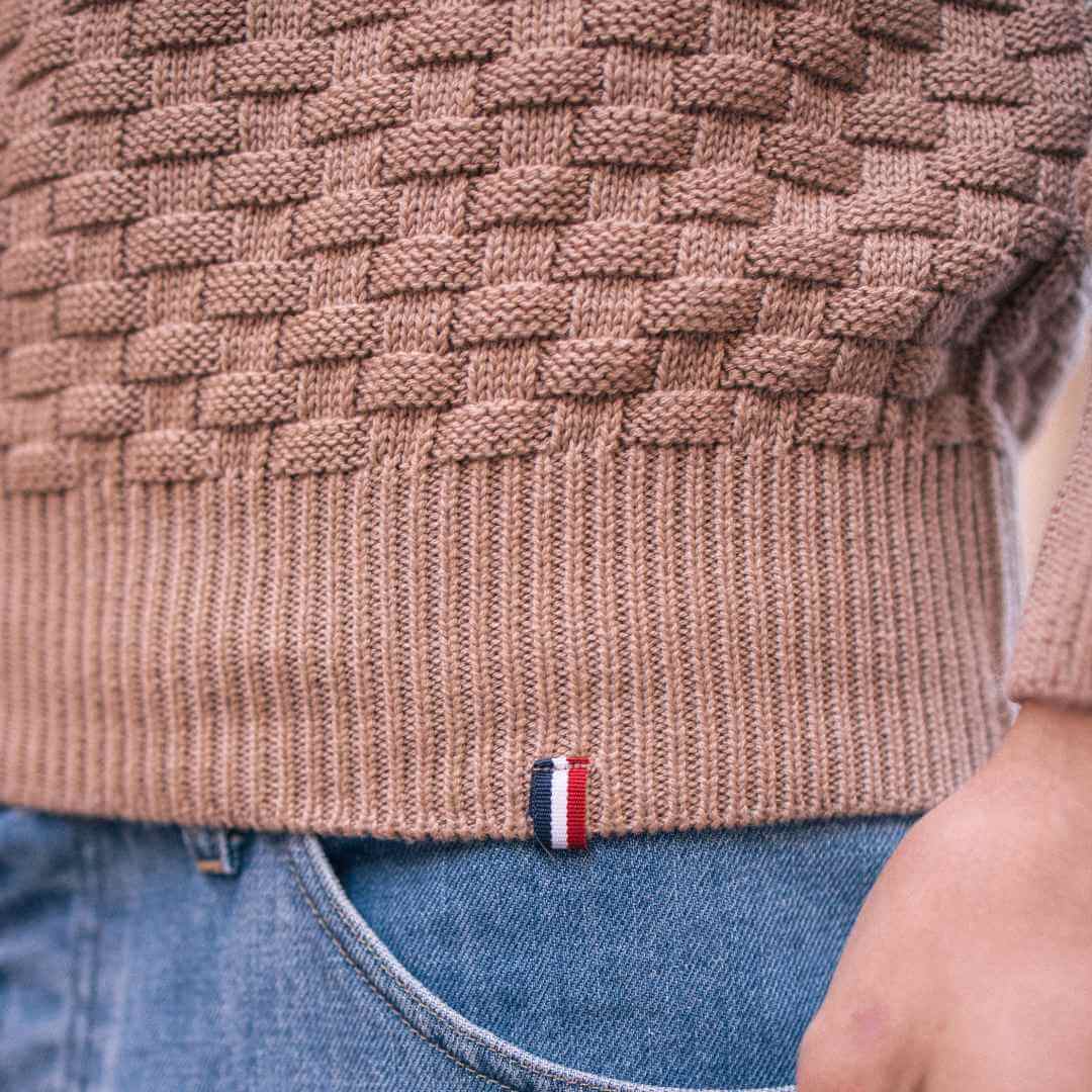 Pull homme made in france montlimart motif damier