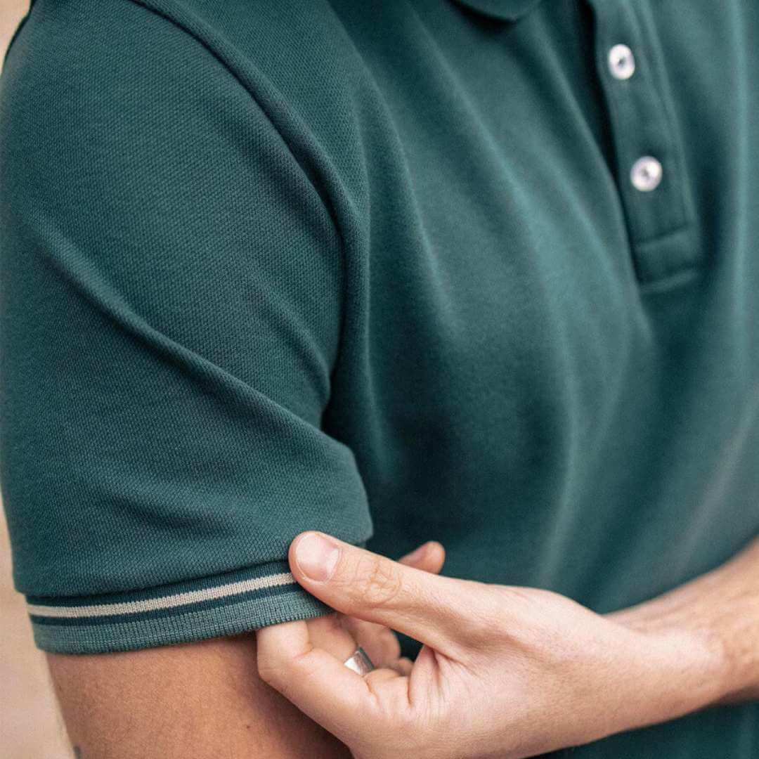 polo vert coton bio homme