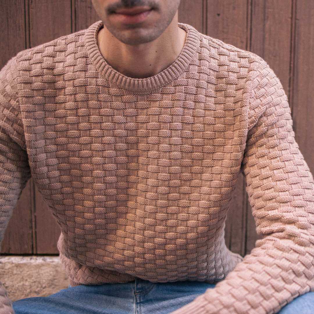 pull homme beige made in france